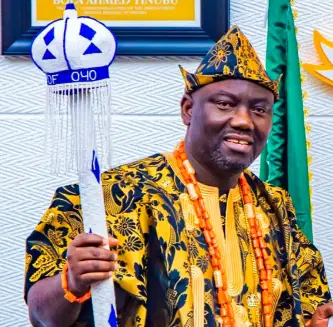 The Alaafin of Oyo, Oba Akeem Owoade, at a palace event amid controversy over the Oyo State Council of Obas.