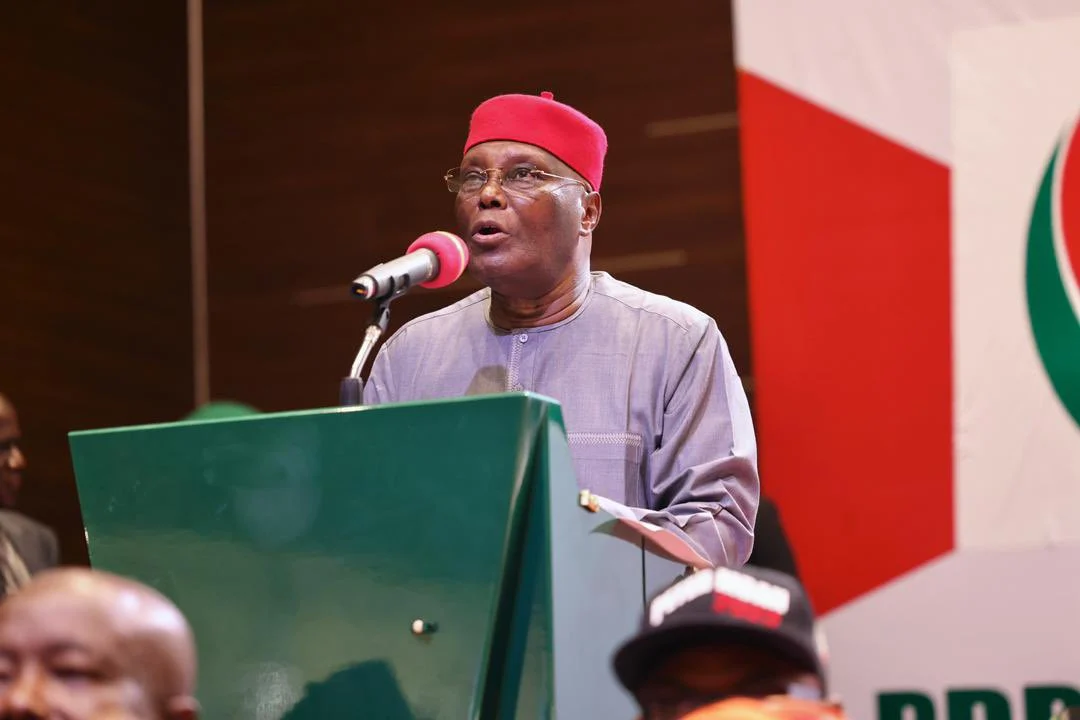 Former Vice-President Atiku Abubakar delivering a New Year message criticising the Tinubu administration.