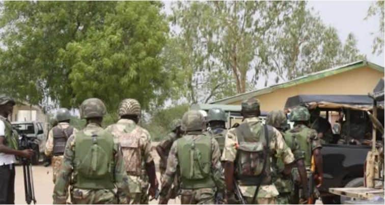 Nigerian soldiers during a military operation against terrorists in northern Nigeria.