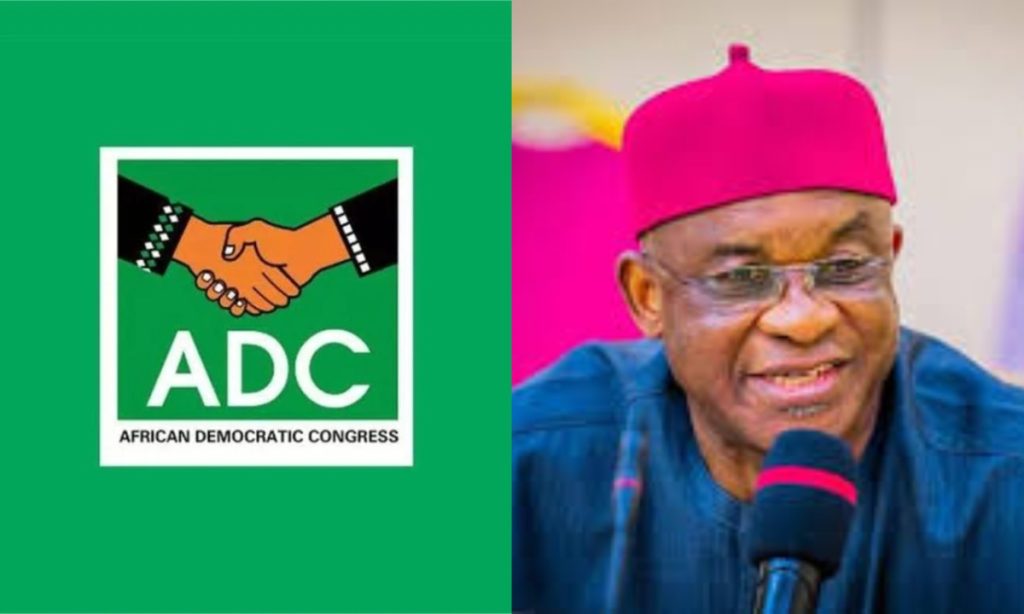 ADC FCT chapter backs David Mark leadership, calls for party unity ADC supporters in Abuja displaying party symbols while calling for unity within the party leadership.