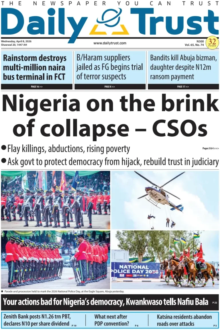 Front Pages from Nigerian, Global newspapers: Key headlines for April 8, 2026 Front Pages from Nigerian, Global newspapers: Key headlines for April 8, 2026